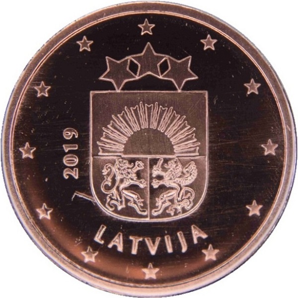 Латвия 2 Евро цент (2019) KM#