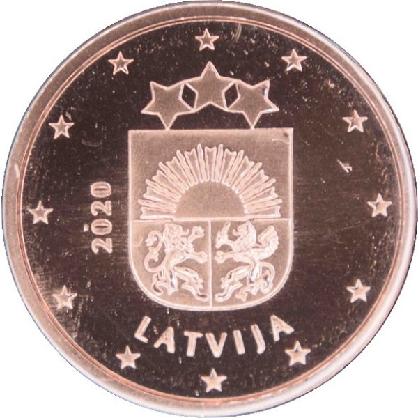 Латвия 1 Евро цент (2020) KM#