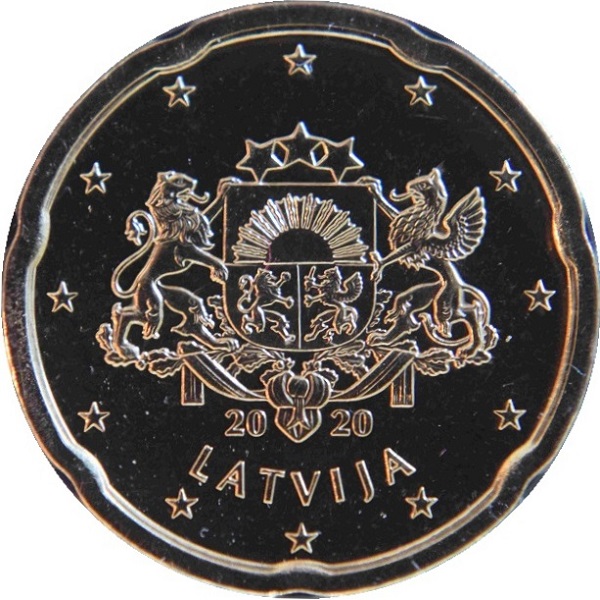 Латвия 20 Евро цент (2020) KM#