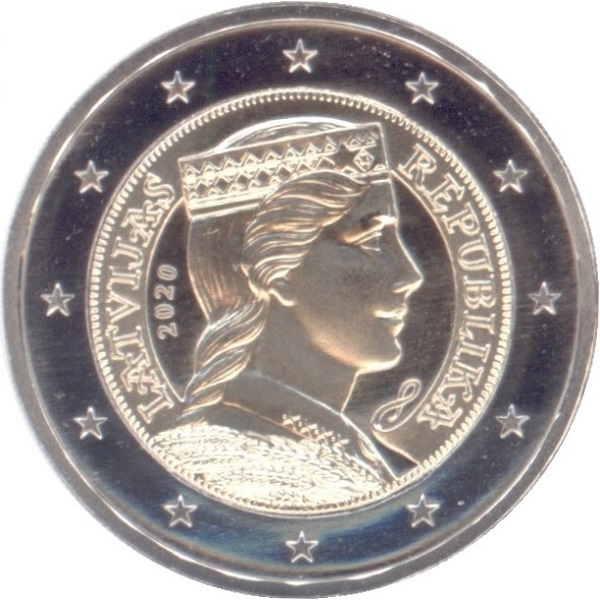 Латвия 2 Евро (2020) KM#