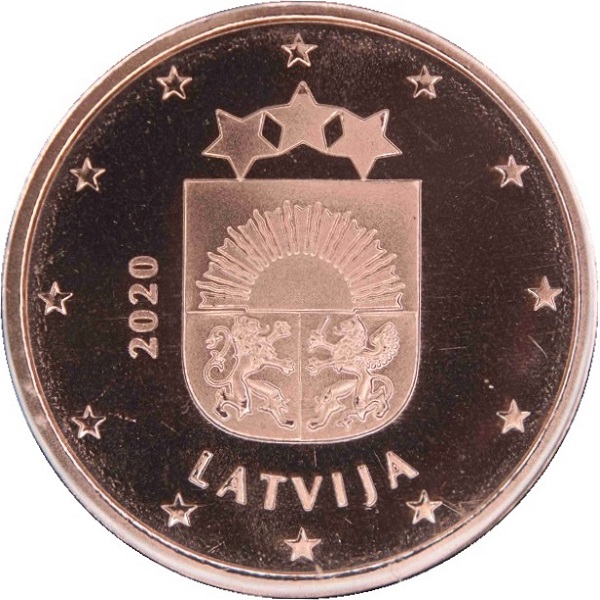Латвия 2 Евро цент (2020) KM#
