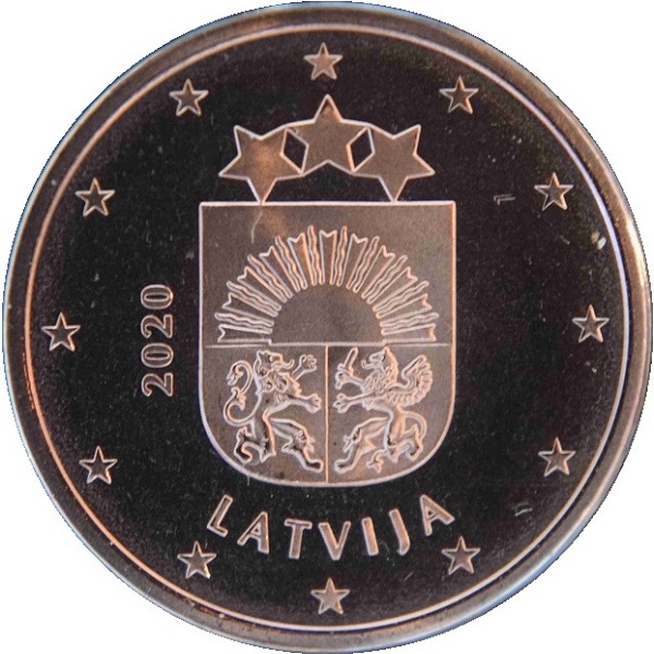 Латвия 5 Евро цент (2020) KM#