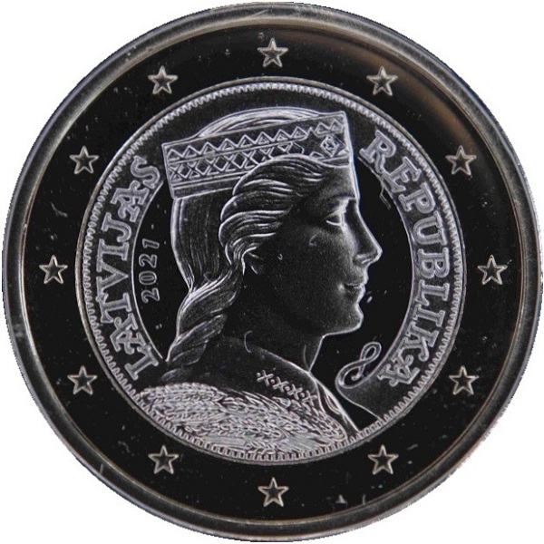 Латвия 1 Евро (2021) KM#