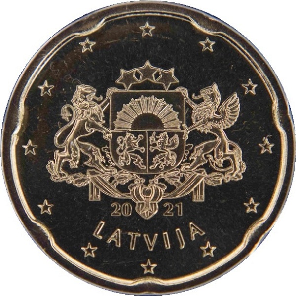 Латвия 20 Евро цент (2021) KM#