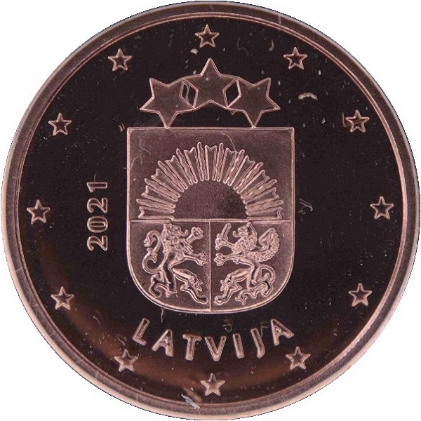 Латвия 2 Евро цент (2021) KM#