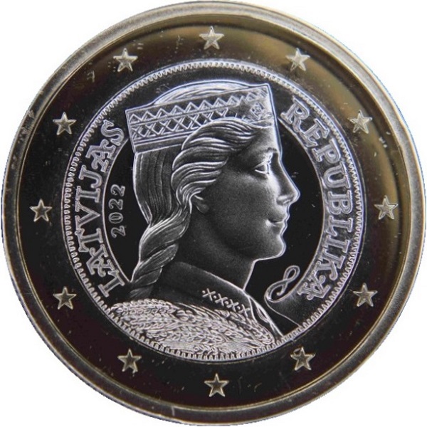 Латвия 1 Евро (2022) KM#