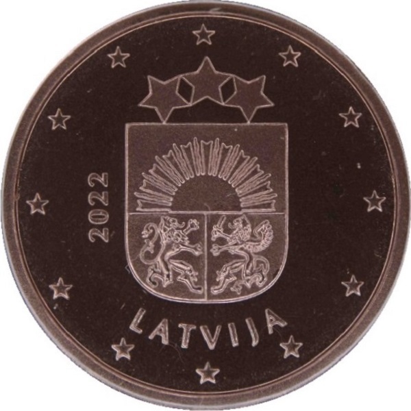 Латвия 1 Евро цент (2022) KM#