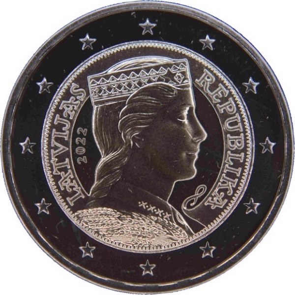 Латвия 2 Евро (2022) KM#