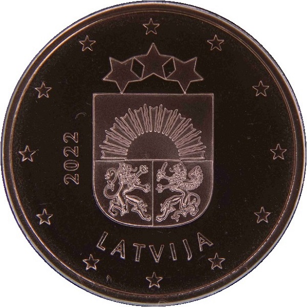 Латвия 5 Евро цент (2022) KM#