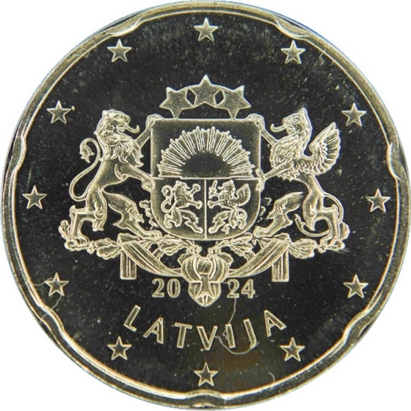 Латвия 20 Евроцент (2024) KM#