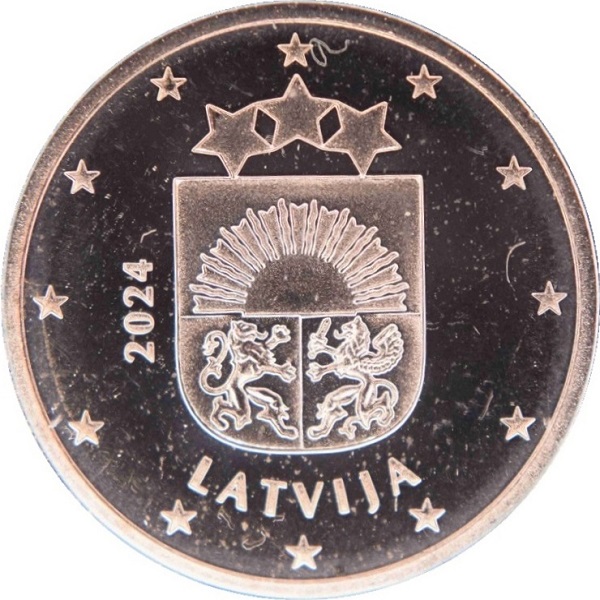 Латвия 2 Евроцент (2024) KM#