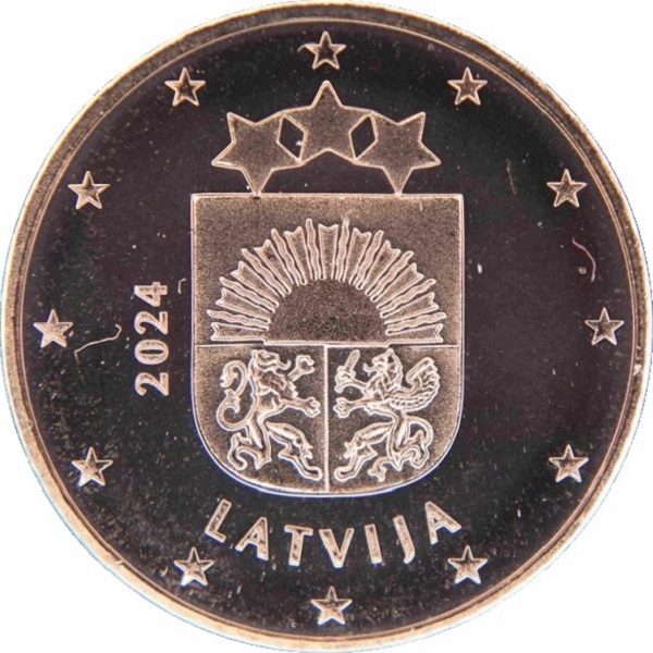 Латвия 5 Евроцент (2024) KM#