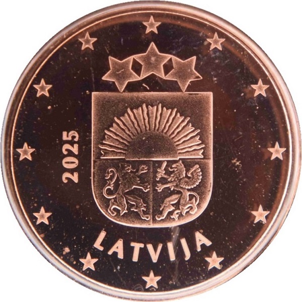 Латвия 2 Евроцент (2025) KM#