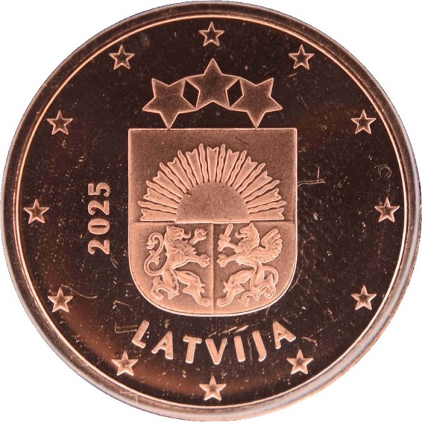Латвия 5 Евроцент (2025) KM#