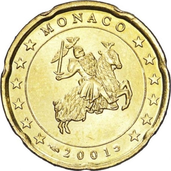 Monaco 20 Euro cent (2001) KM#