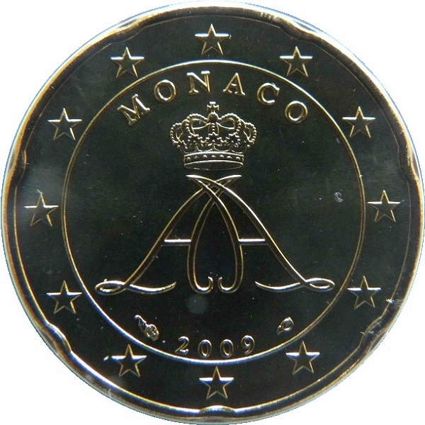 Монако 20 Евро цент (2009) KM#