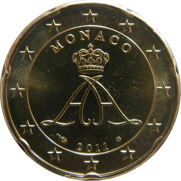 Монако 20 Евро цент (2011) KM#