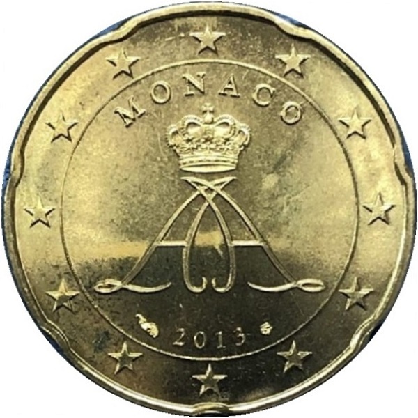 Монако 20 Евро цент (2013) KM#