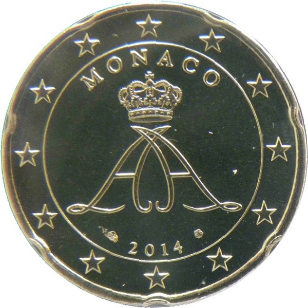 Монако 20 Евро цент (2014) KM#