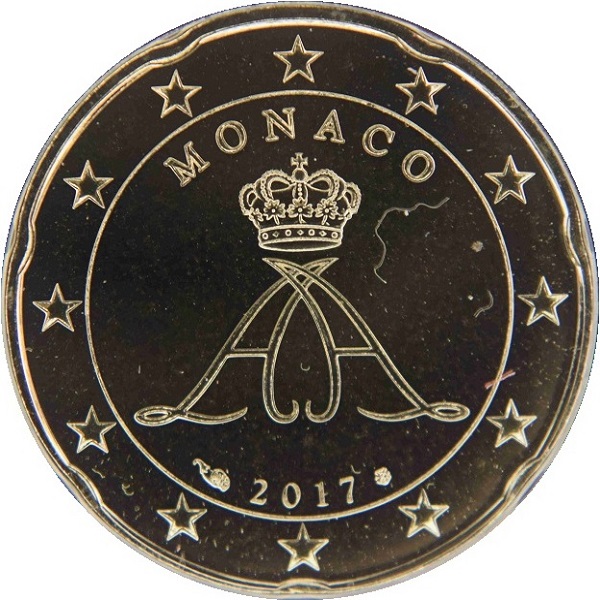 Монако 20 Евро цент (2017) KM#