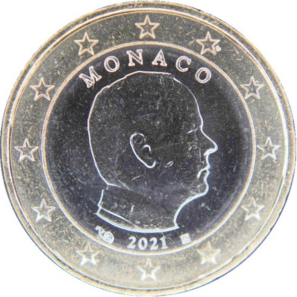 Monaco 1 Euro (2021) KM#