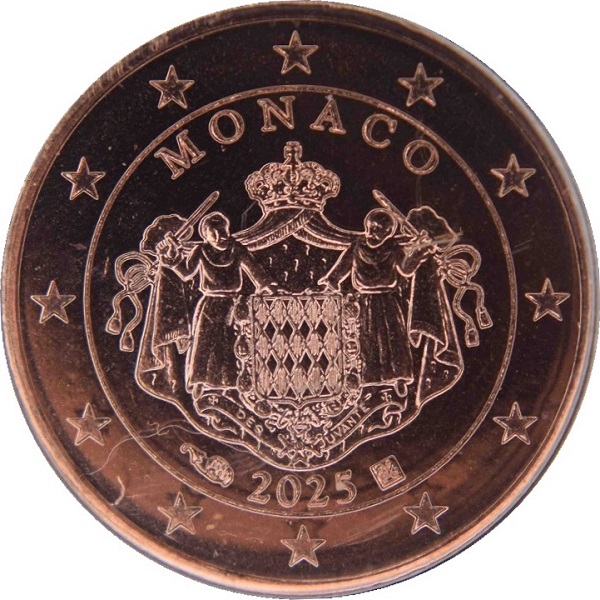 Монако 1 Евроцент (2025) KM#