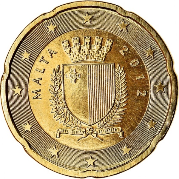 Мальта 20 Евро цент (2012) KM#