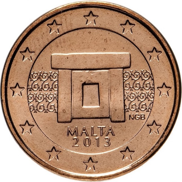 Мальта 1 Евро цент (2013) KM#