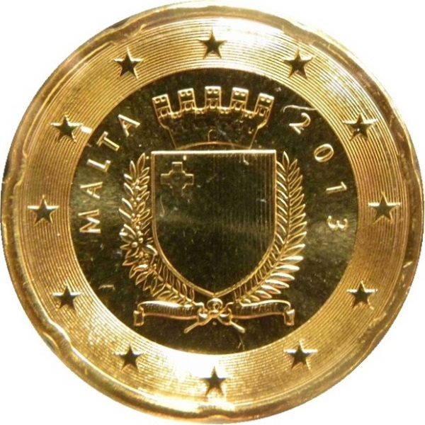 Мальта 20 Евро цент (2013) KM#