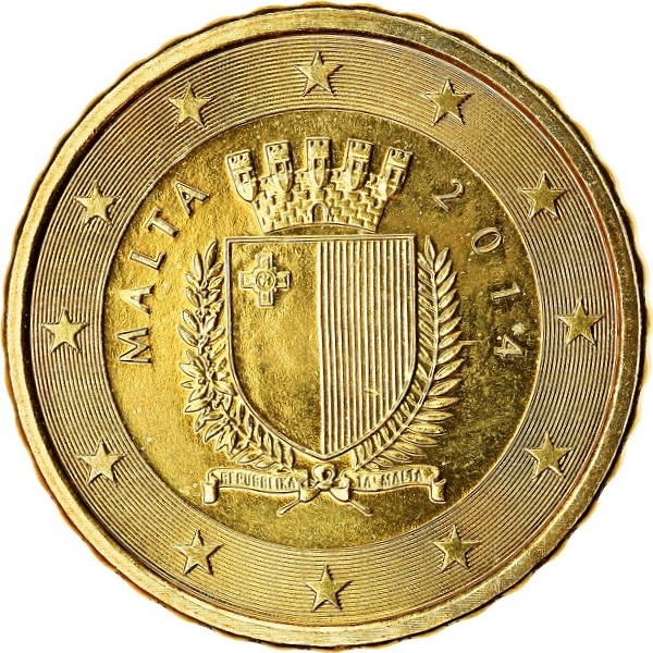 Мальта 10 Евро цент (2014) KM#