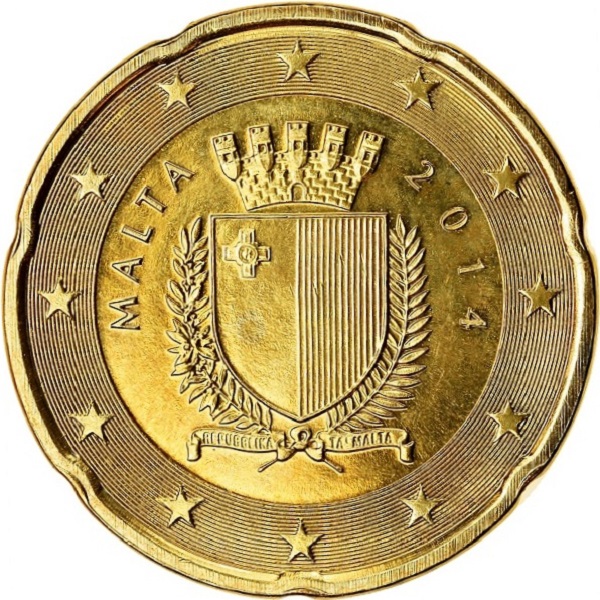 Мальта 20 Евро цент (2014) KM#