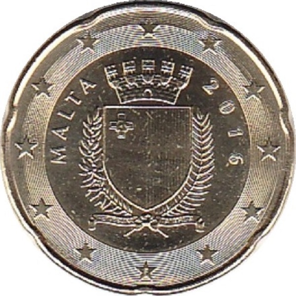 Мальта 20 Евро цент (2016) KM#