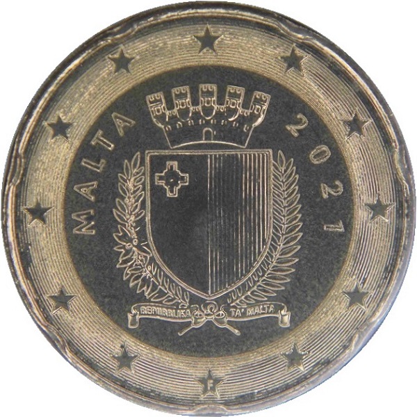 Мальта 20 Евро цент (2021) KM#
