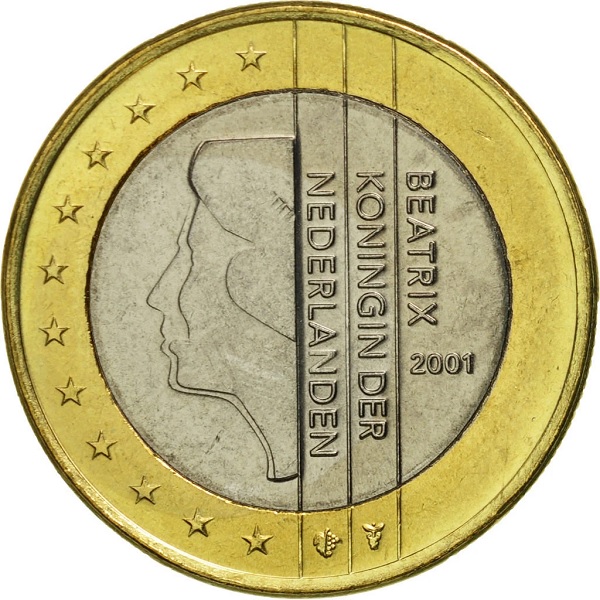 Netherlands 1 Euro (2001) KM#