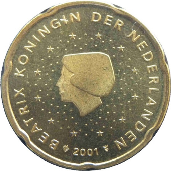Netherlands 20 Euro cent (2001) KM#