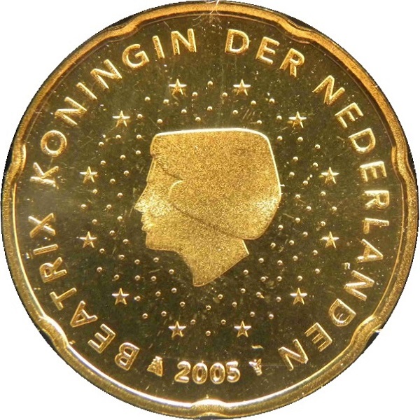 Netherlands 20 Euro cent (2005) KM#