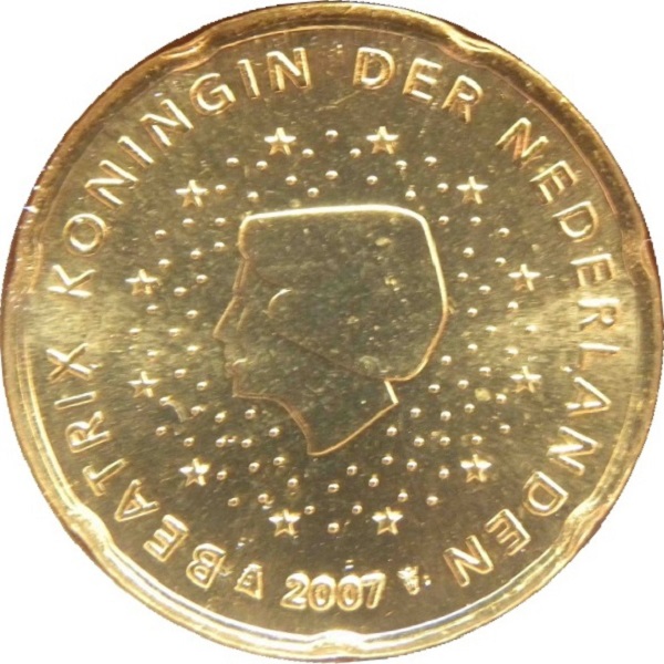 Нидерланды 20 Евро цент (2007) KM#