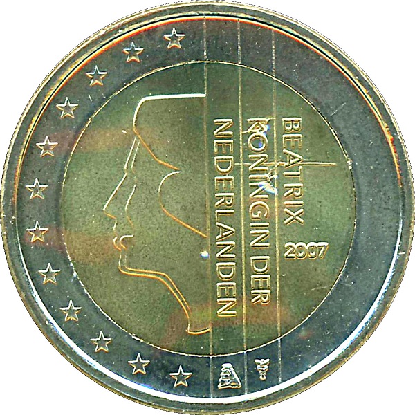 Нидерланды 2 Евро (2007) KM#