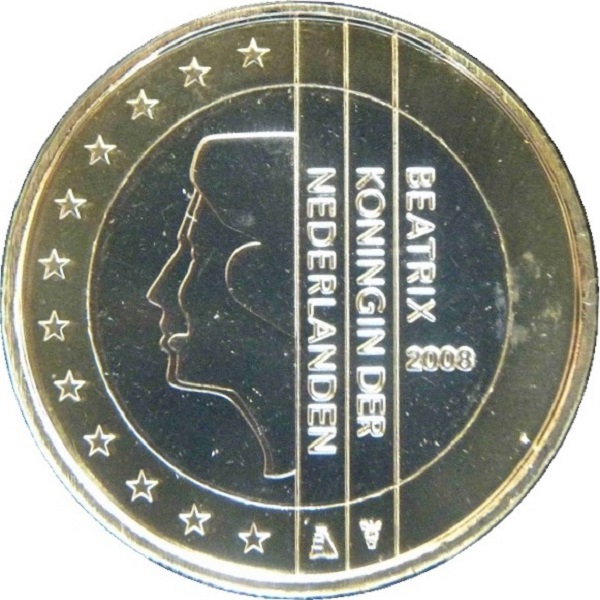 Нидерланды 1 Евро (2008) KM#