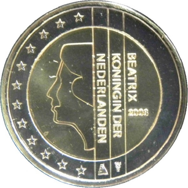 Нидерланды 2 Евро (2008) KM#