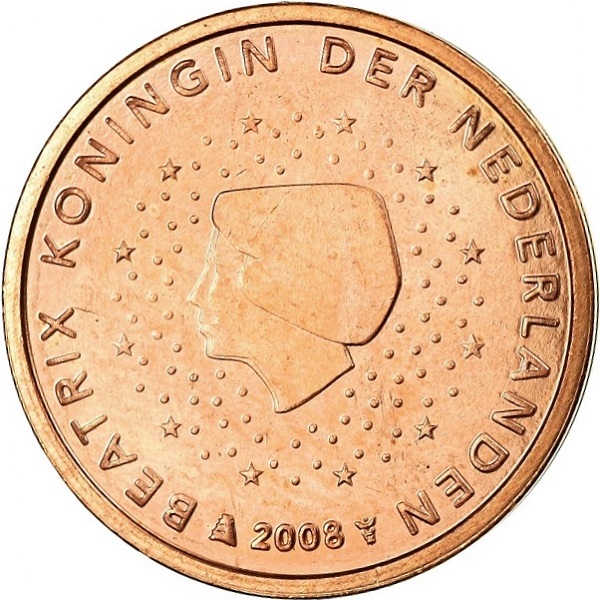 Нидерланды 2 Евро цент (2008) KM#
