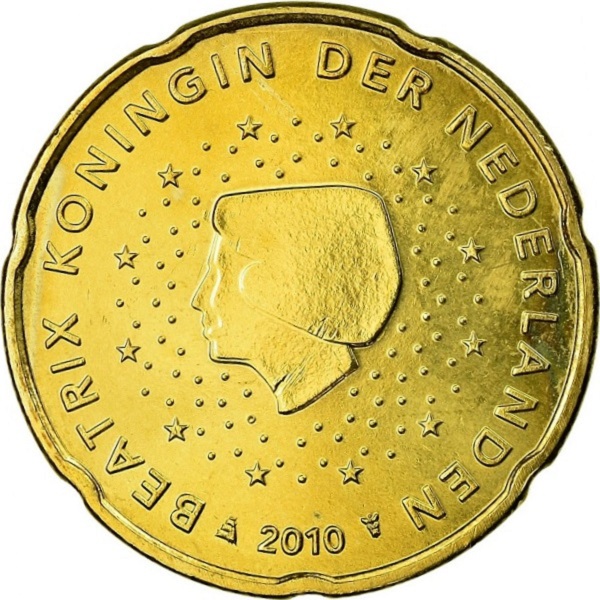 Нидерланды 20 Евро цент (2010) KM#