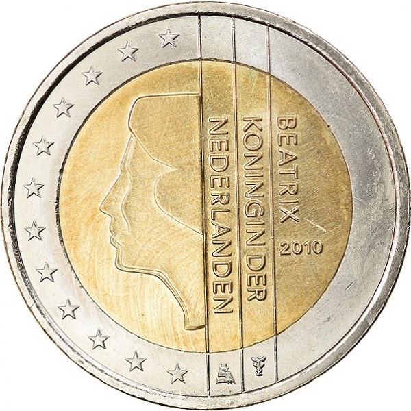 Нидерланды 2 Евро (2010) KM#