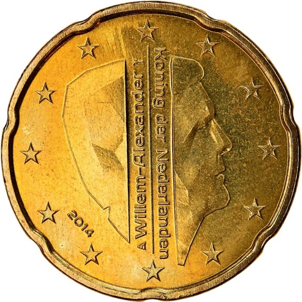Нидерланды 20 Евро цент (2014) KM#