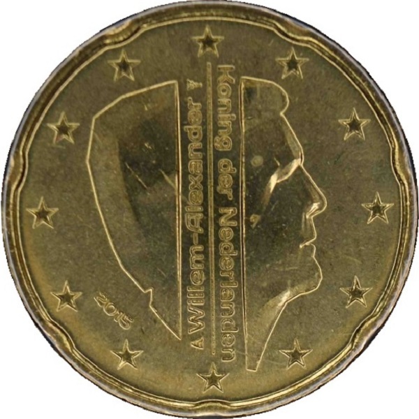 Netherlands 20 Euro cent (2015) KM#