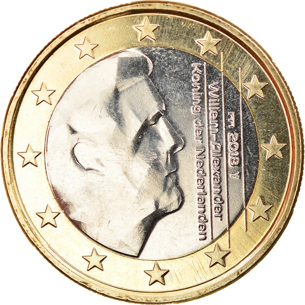 Нидерланды 1 Евро (2018) KM#