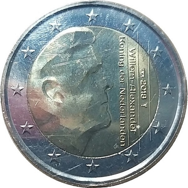 Нидерланды 2 Евро (2018) KM#