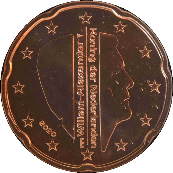 Нидерланды 20 Евро цент (2020) KM#