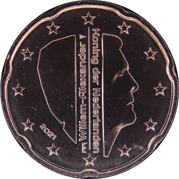 Нидерланды 20 Евро цент (2021) KM#
