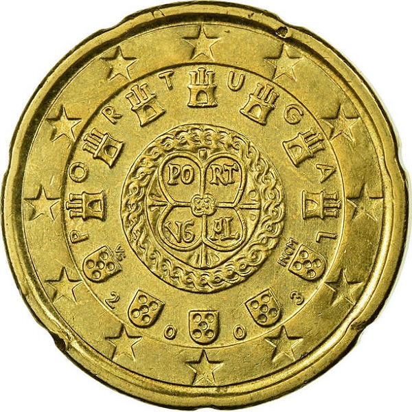 Португалия 20 Евро цент (2003) KM#